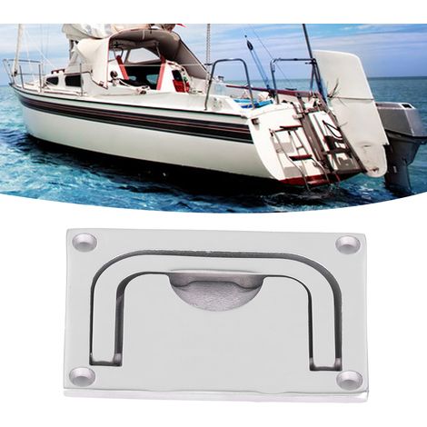 Quadratischer Bodenclip aus Edelstahl 316 für Bootsdeckabdeckungen, quadratische Griffe mit Spiegelglanz für Bootskabinenabdeckungen, Yachtbeschläge 96 x 69 mm (1/5)