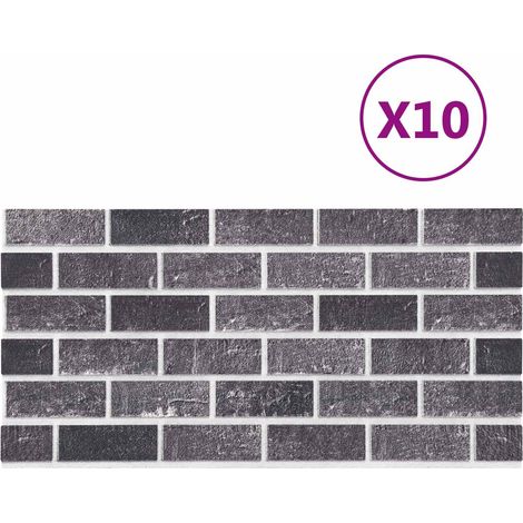 Maison Exclusive - Pannelli da parete 10 pz 100 x 50 cm Nero e Grigio Schiuma EPS (1/4)