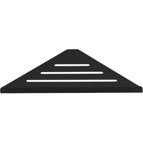 (noir) Étagère d'angle de douche en acier inoxydable 304, design triangulaire pour salle de bain ou cuisine, résistante à la rouille avec structure creuse pour le drainage et le séchage à l'air libre