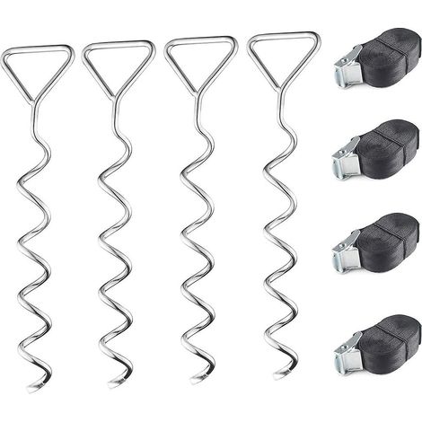 Kit d'ancrage pour trampoline avec 4 crochets et sangles (1/5)