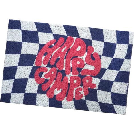 Tapis de cuisine à damier bleu, lavable, antidérapant, tapis de couloir d'entrée, paillasson long pour maison restaurant bureau (1/5)