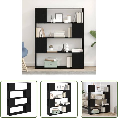 Wandmontage - TV-Schrankset Schwarz Eichen-Optik 100 x 24 x 124,5 cm (1/5)