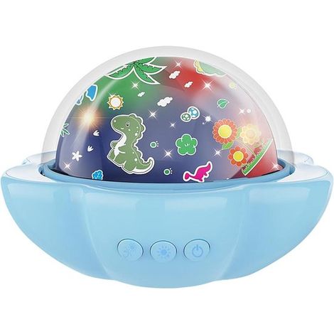 Projektor-Nachtlicht – Pädagogische Kinderlampe – Stimmungsvolles Licht – Geräuscharmer, augenschonender Betrieb – 12 x 18 x 12 cm – Blau (1/5)