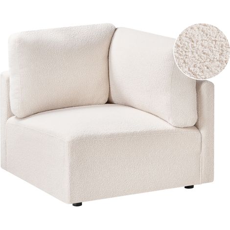 Módulo esquinero tapizado de bouclé sofá de 1 plaza estilo moderno blanco crema Mesnali (1/5)