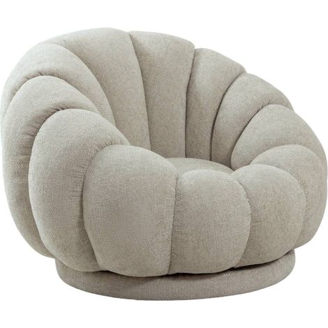 Fauteuil nuage en tissu écru Héléna