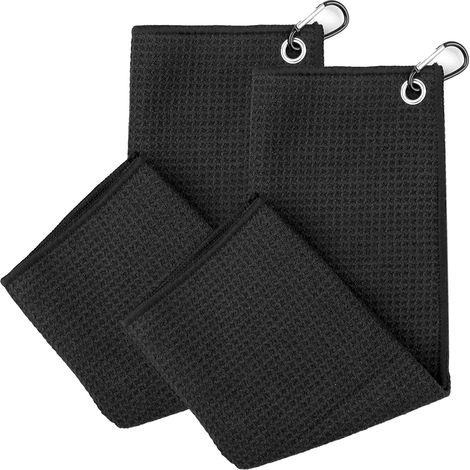 2-teiliges Golfhandtuch 40x40 cm mit Mikrofaser-Karabinerhaken, ideal für die Golftasche, Sport, Outdoor-Aktivitäten und Reisen. (1/5)