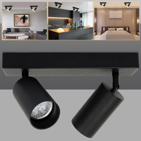 Deckenleuchte Deckenleuchten LED Deckenstrahler silber Decken-Strahler 2-flammig Drehbar Flur (1/5)