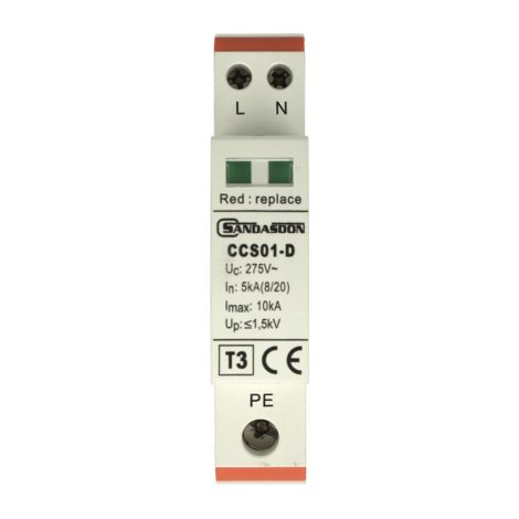 Scaricatore di Sovratensione SPD Tipo 2 C30 1P 1 Modulo per Barra DIN CCS01-C30/P1