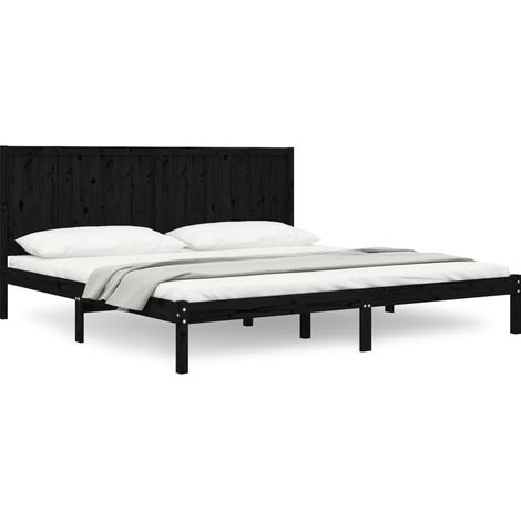 Maison Exclusive - Massivholzbett Schwarz Kiefer 200x200 cm