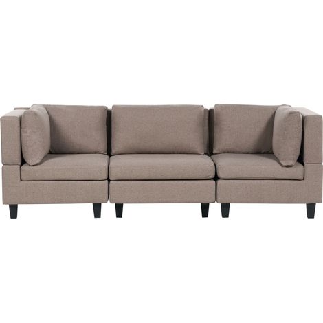 Modulsofa 3-Sitzer UNSTAD Stoff Braun