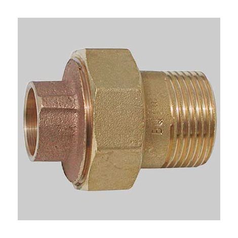 BOCCHETTONE BRONZO A 3 PEZZI DIRITTO FILETTATO MASCHIO A SALDARE FEMMINA  14 x 1/2     MADE IN ITALY