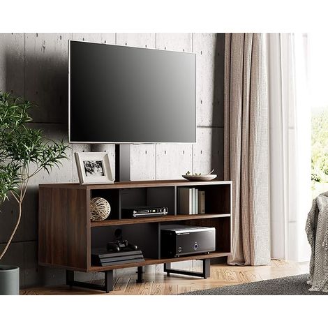 Support TV sur Pied en Bois pour Écran de 32 à 70 Pouces,Meuble de TV avec Support Hauteur Réglable Pivotant 40°,pour Ampli DVD Voie Centrale Platine Vinyle Dab Charge Max.50 KG (1/5)