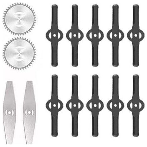Houhence – Lawn Trimmer Attachment – Stainless Steel Electric Weed Trimmer Blades – 2 Circular Blades and 10 Nylon Blades – For Precise Lawn Cutting – Karteo (1/5)