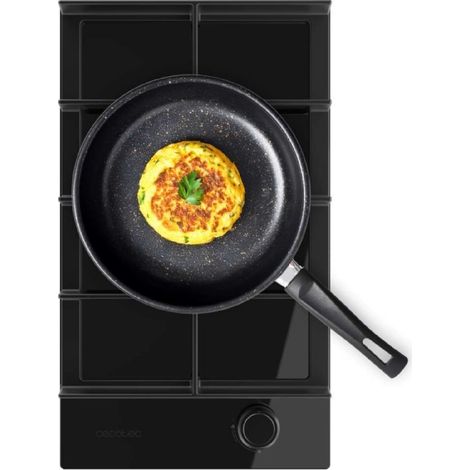 Cecotec Placa de Gas de 1 Fuego Bolero Squad G 1400F Glass Black, 3,4kW, Glass Black, Parrillas Hierro Fundido, Quemador WOK (1/5)