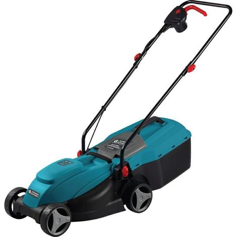 Cortacésped eléctrico Könner & Söhnen KS 32LM, 1200 W, ancho de corte de 32 cm, altura regulable, cesta recolectora de 30 L, ligero y compacto, ideal para jardines pequeños. (1/3)