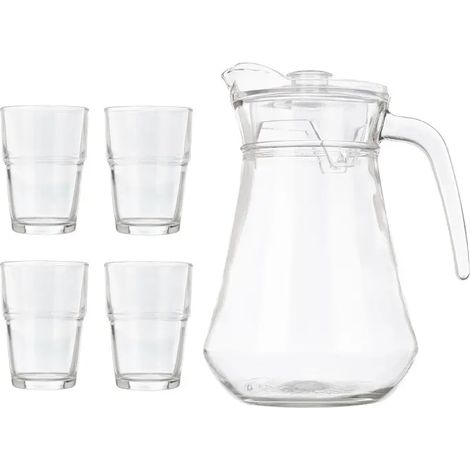 Set de 5 pièces avec carafe 1,3L et 4 verres 270ml (1/4)