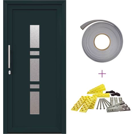Vordertür Anthrazit 98 x 208 cm PVC vidaXL