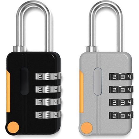 Cadenas à combinaison, lot de 2 petits cadenas étanches pour casier d'école, gymnase, portail, abri de jardin, serrures de sécurité à code à 4 chiffres (1/5)
