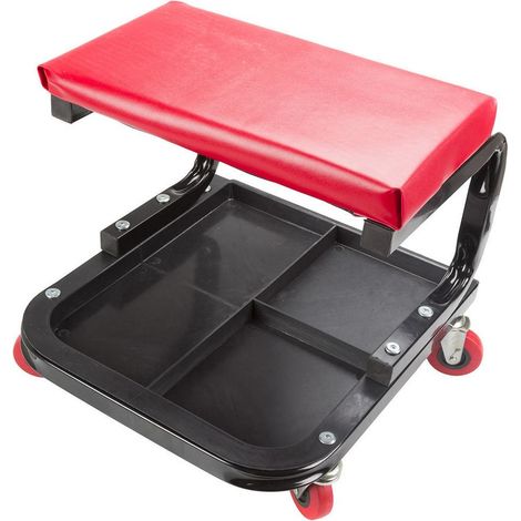 Sgabello officina con ruote 38x35x36 cm emergenza e manutenzione