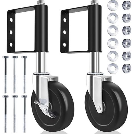 Spring Gate Wheel 10 cm, Sliding and Swivelling Gate Wheel for Wooden Garden Gate, Yard Fence, Load Capacity 100 kg (1/5)