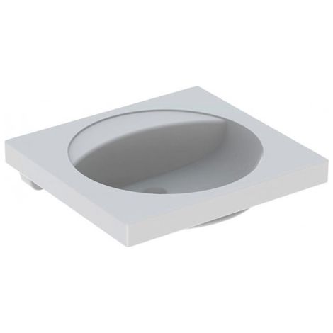 GE Preciosa Lavabo avec surface de rangement 60x55cm, sans trou, sans rebord, blanc, KeraTect