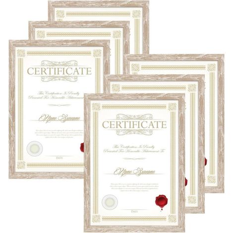 Bilderrahmen 6er Set A4 Fotorahmen Urkundenrahmen A4(21X29,7cm) Beige (1/5)