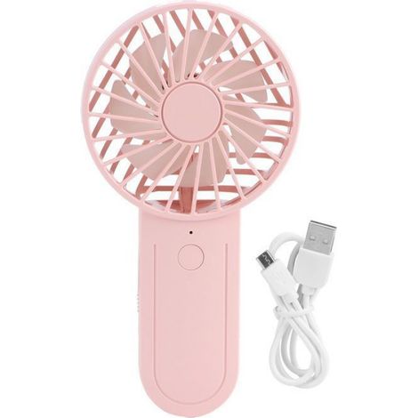Ventilateur portable à crochet télescopique rose, USB, pour chambre et déplacements, refroidissement personnalisable