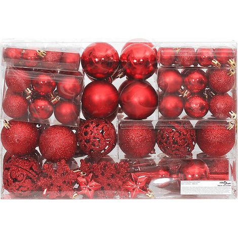 Ensemble de 111 boules de Noël rouges en polystyrène (1/5)