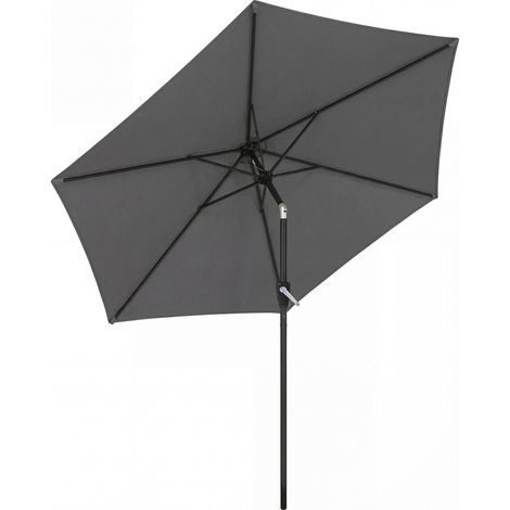 Parasol inclinable de 270 cm, parasol de balcon à manivelle, protection UV 50+, parasol de jardin, gris foncé