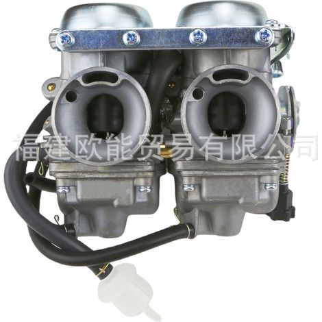 Carburateur bicylindre CMX250 PD26JS compatible avec les modèles CBT125, CB250 et CA250. (1/4)