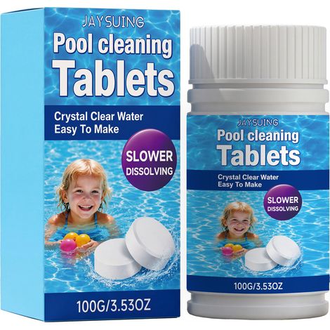 Tablettes de nettoyage pour piscine — Élimine le calcaire et les odeurs — Produits d'entretien pour piscine — 100 g (1/5)