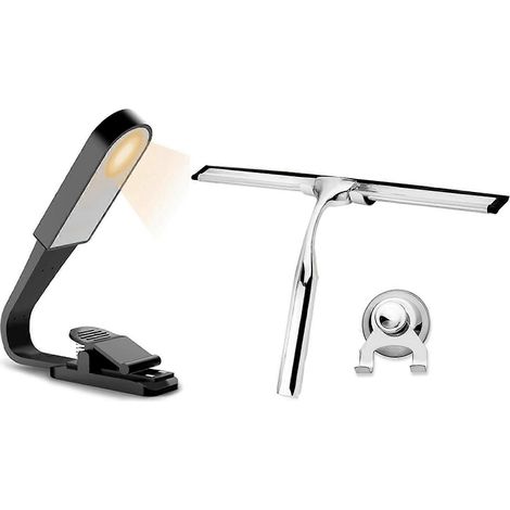 Duschabzieher mit Saugnapfhalter und Ersatz-Gummilippendusche mit USB-Aufladung (1/5)