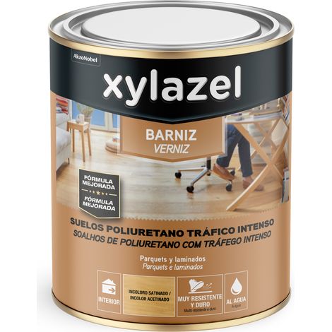 Barniz poliuretano al agua suelos satinado 750 ml incoloro (1/2)