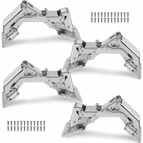Charnière à tampon hydraulique sans trou, charnière grand angle sans trou avec amortissement, lot de 4