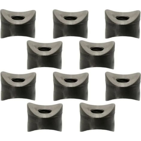Lot de 10 entretoises plastiques concaves doubles Ø25mm – 5mm M8 – Pour tubes de 25 à 32mm – Plastique PEHD noir (1/2)