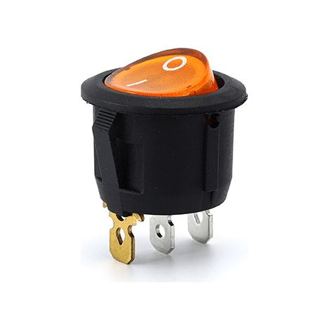 Interruptor redondo basculante de 3 vias ON/OFF  Naranja 6 A (1/3)