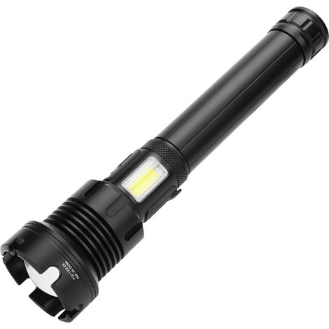 Lampe torche électrique XHP90 COB puissante en alliage d'aluminium, rechargeable par USB, idéale pour le camping et la randonnée. (1/5)