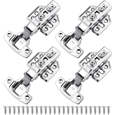 4Pcs Charniere Porte Placard Souples et Serrées pour Cuisine, Charniere Porte Cuisine Réglables en Acier Inoxydable, Charniere pour (1/5)
