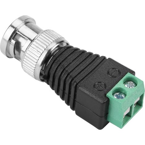 Lot de 10 connecteurs BNC mâles coaxiaux verts pour caméra de surveillance vidéo (balun). (1/5)