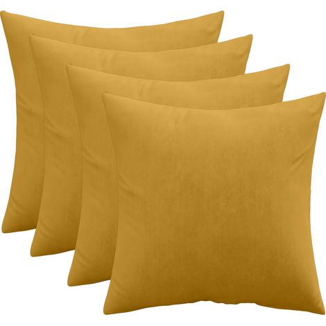 Pack of 4 velvet cushions - cover and filling - Mesmal Gold (1/5)