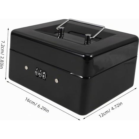 Small Padlock Box Secure Storage Box for Documents and Objects Portable Sturdy Box for Office and Multiple Use (1/4)