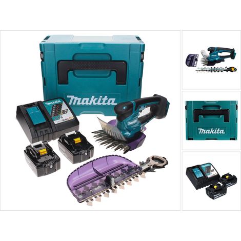 Makita DUM 604 RGXJ Akku Grasschere 18 V mit Gras- und Strauchscherblatt + 2x Akku 6,0 Ah + Ladegerät + Makpac (1/5)