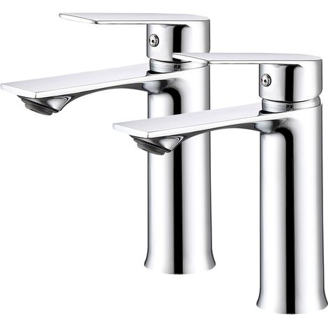Ubeegol – Mitigeur de lavabo chromé en acier inox – Hauteur 187mm, hauteur sous bec 128,5mm – Installation monotrou – Débit 8,4L/min (1/5)