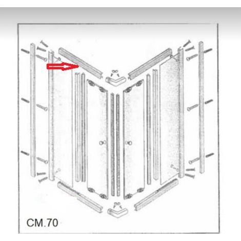 R PROFILO SUPERIORE LATO 70 X BOX DOCCIA CRISTALLO TRASP.MM.6 CM.70X90LUSSO- 1,0 pz