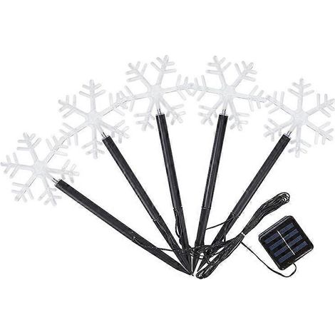 Lumires solaires de flocon de neige, lumires de Nol de paysage impermables, dcorations de Nol d'alle, lumires de LED (lumire chaude) pour des (1/5)