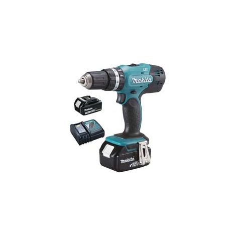 TRAPANO AVVITATORE PERCUSS. 2 VEL. 2 BATT. 18V 3,0AH (DHP453RFE)    MAKITA