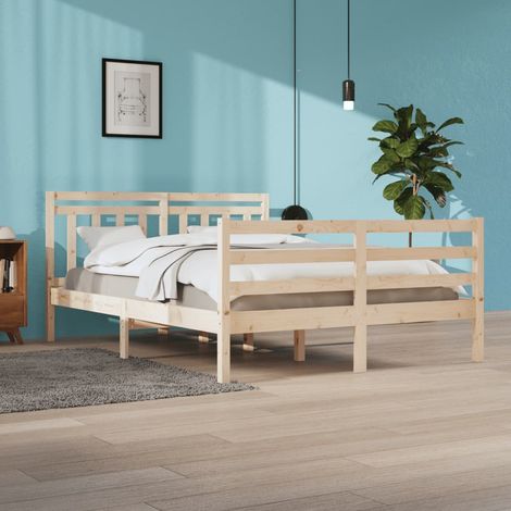Bed Frame without Mattress 160x200 cm Solid Wood vidaXL (1/5)