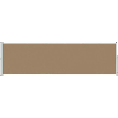 Rideau latéral rétractable, gris-brun, 500 x 160 cm, fibre de polyester (1/5)