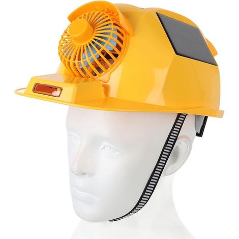 Casco de seguridad con ventilación - Protección para cascos de trabajo - Transporte y construcción - Doble ventilación - 840 g - Amarillo (1/5)