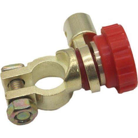 Battery Disconnect Switch, 12V Battery Cut-Off Switch, Universal Zinc Alloy Battery Cut-Off Switch for 15.5-17mm Car Battery Head (Red) (1/3)